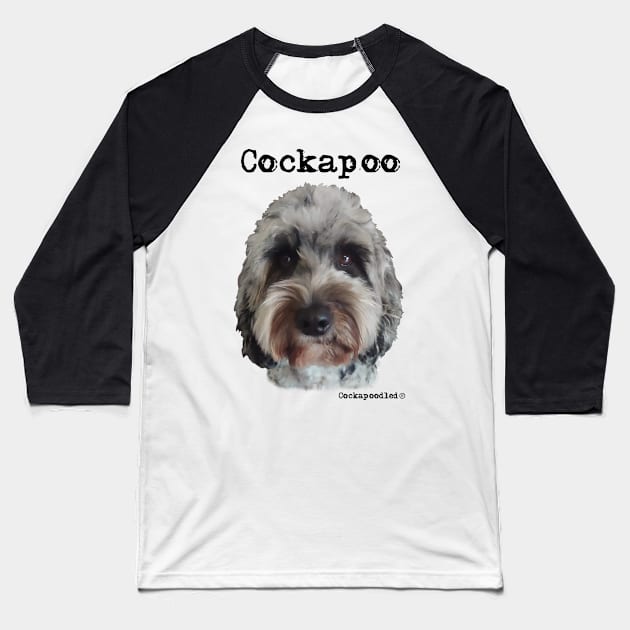 Merle Cockapoo / Spoodle and Doodle Dog Baseball T-Shirt by WoofnDoodle 